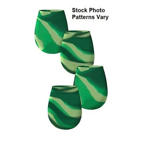 Set of 4 Silicone Indestructible Wine Cups (Camo Green) - Shark & Skinzz - NEW - Picture 8 of 9